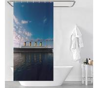 POLIUAWS Ship of Dreams Shower Curtains Mould Proof Waterproof Polyester Fabric Decor Bath Curtains for Bathroom Wet Room 35.43x70.87Inch（90x180cm）