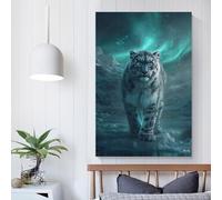 POLIUAWS Silent Sentinel - Ethereal Wilderness Snow Leopard Poster Artworks Canvas Room Aesthetic Wall Art Prints Home Picture Painting Modern Decor 12x18inch(30x45cm)