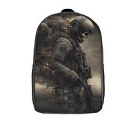 POLIUAWS Skull Soldier War's Ghost Rucksacks 3D Printed Children Backpacks Backpacks Fashion Casual Daypack Cute Travel Bags Outdoor Casual Daypack for Boy And Girl 17inch