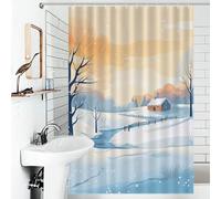 POLIUAWS Snowy Dreams 100% Polyester Fabric Washable Decor Bath Curtains for Shower Bath Curtain Wet Room 46.85x70.87Inch（119x180cm）