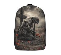 POLIUAWS Soldier's Prayer in Rain School Bag 3D Printed Children's School Backpack Casual Fashion Travel Backpacks for Kids School Students 17inch