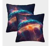 POLIUAWS Space Jellyfish Milky Way Cheap Pillows for Sofa Bed Home Patio Decor Luxury Standard Large Pillow Case 40x40cm