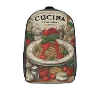 POLIUAWS Spaghetti Italiano Backpacks Kids School Backpack School Bag 3D Printed School Bag for Boys Elementary And Middle School Students 17inch