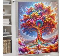 POLIUAWS Spectrum Sovereign Quick Drying Proof Resistant Bathroom Curtains Modern Art for Bathroom Bathtub Apartment Decor 69.69x70.87Inch（177x180cm）