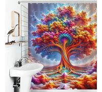 POLIUAWS Spectrum Sovereign Waterproof Polyester Fabric Bathroom Curtains Modern Art for Bathroom Wet Room 56.30x70.87Inch（143x180cm）