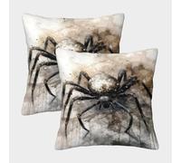 POLIUAWS Spider Inked Arachnid Square Pillows for Office Car Super Soft And Cozy Pillow Case Covers 45x45cm