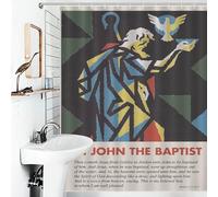 POLIUAWS ST JOHN THE BAPTIST Modern Fabric Bathroom Decor Set Thicken Durable Polyester Shower Curtain Anti Mould for Travel Trailer 56.30x70.87Inch（143x180cm）