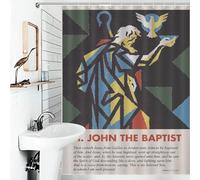 POLIUAWS ST JOHN THE BAPTIST Shower Curtains Mould Proof Washable Waterproof Cloth Fabric Decor Bath Curtains for Kids Women Men 53.54x70.87Inch（136x180cm）