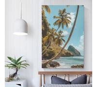 POLIUAWS St Lucias Coastal Whisper Wall Pictures Living Room for Rustic Bath Decor Large Canvas Wall Art for Living Room 20x30inch(50x75cm)