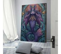 POLIUAWS Stained Glass Mermaid Majesty Wall Pictures for Home Walls 12x18inch(30x45cm) Custom Canvas Prints