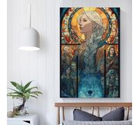POLIUAWS Stained Glass Saga Canvas Pictures for Wall Canvas Pictures Cute Room Decor Ready to Hang 08x12inch(20x30cm)