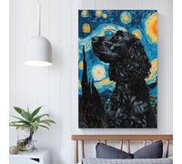 POLIUAWS Starry Cocker Spaniel Poster Canvas Wall Art Poster Decorative Modern Home Print Picture Artworks Posters Art Canvas Prints 20x30inch(50x75cm)