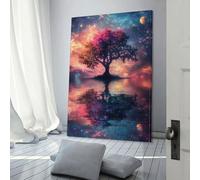 POLIUAWS Starry Tree Reflections -4 Wall Canvas Art for Bedroom for Toilet Bathroom Decor Large Canvas Wall Art for Living Room 24x36inch(60x90cm)