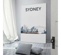 POLIUAWS Sydney Skyline Illustration Wall Decorations for Bedrooms For Teens Game Boys Room Wall Decor Large Abstract Canvas Wall Art 12x18inch(30x45cm)