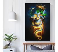 POLIUAWS Tattoo Skull Art Poster Modern Family Decor Canvas Poster Wall Art Decor Print Picture Paintings for Living Room Bedroom Decoration 24x36inch(60x90cm)