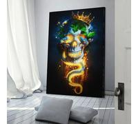 POLIUAWS Tattoo Skull Art Poster Poster Decorative Painting Canvas Wall Posters And Art Picture Print Modern Family Bedroom Decor Posters 08x12inch(20x30cm)