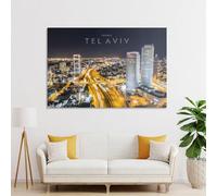 POLIUAWS Tel Aviv Night View Art Work for Home Walls For Home Modern Decoration Wall Pictures 16x24inch(40x60cm)