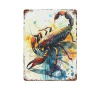 POLIUAWS The Attacking Scorpio Iron Water Proof Wall Art Decoration for Home Room Farmhouse Cafe Office Store Garden Decor 15.7"x11.8"
