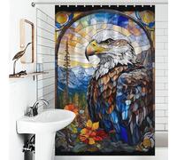 POLIUAWS The Eagle Stained Glass Pa Bath Shower Curtains Mildew Fabric Polyester Hilarious Bath Curtain for Bathroom Bathtub Apartment Decor 46.85x70.87Inch（119x180cm）