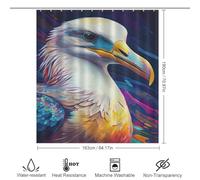 POLIUAWS The Enduring Albatross Washable Waterproof Cloth Fabric Shower Curtains Set with 12 Hooks for Bathroom Wet Room 64.17x70.87Inch（163x180cm）