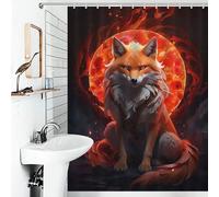 POLIUAWS The Firebrand in Fur Fabric Polyester Modern Fabric Bathroom Decor Set for Bathtub Shower Stall 53.54x70.87Inch（136x180cm）