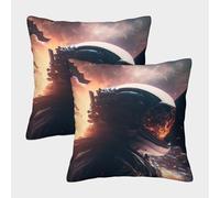POLIUAWS The Last Astronaut Personalised Pillowcase Cushion Covers Premium Hotel Quality Queen Size Pillow Cases 50x50cm