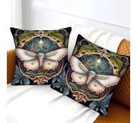 POLIUAWS The Moth Cheap Pillows Xmas Cushions Covers Wrinkle Free Breathable Pillows Cases 2 Pack 40x40cm