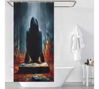 POLIUAWS The Oath Beneath The Veil - The Kneeling Figure Before The Stone Quick Drying Proof Resistant Hilarious Bath Curtain for Travel Trailer 35.43x70.87Inch（90x180cm）