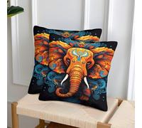POLIUAWS The Power of The Elephant Sofa Pillows Home Decorative Xmas Decorative Pillows Cases 2 Pack 50x50cm