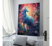 POLIUAWS The Rare Blue Unicorn Poster Posters Prints For Home Bedroom Toilet Bathroom Wall Decor Wall Art Canvas Birthday Couple Celebrating 12x18inch(30x45cm)