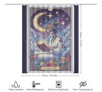 POLIUAWS The Reader Tarot Card Illustration Shower Curtain Anti Mould Fabric Polyester Decor Bath Curtains for Toile Bathroom Dorm 56.30x70.87Inch（143x180cm）