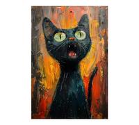 POLIUAWS The Screaming Cat DIY Diamond Art Kits Adults for Leisure Time 5D DIY Full Drill Crystal Art Crafts 8"x12" Diamond Painting