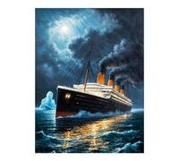 POLIUAWS The Titanic DIY Diamond Art Kits Adults for Home Wall Decor Relaxing Fun 5D DIY Full Drill Accessories Tools Kit 12"x16"