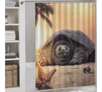 POLIUAWS The Tortoise Bath Shower Curtains Mildew 100% Polyester Fabric Washable Shower Curtain for Bathroom for Bathroom Wet Room 64.17x70.87Inch（163x180cm）