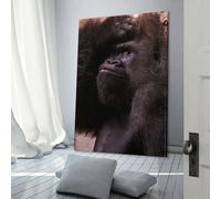 POLIUAWS Thinking Gorilla Custom Canvas Prints Cute Room Decor Ready to Hang Modern Art Prints 20x30inch(50x75cm)