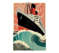 POLIUAWS Titanic Wave Encounter Diamond Art Kits Adults for Leisure Time DIY Gem Art Craft Set 8"x12" Diamond Painting