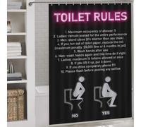 POLIUAWS Toilet Rule Funny Bathroom Bath Shower Curtains Mildew Quick Drying Proof Resistant Modern Fabric Bathroom Decor Set for Home Bathroom Toile Hotel Decor 64.17x70.87Inch（163x180cm）