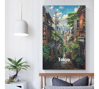 POLIUAWS Tokyo Street Scene Living Room Pictures for Walls for Living Room Kids Children Girl Boys Birthday Party Gift Modern Art Prints 16x24inch(40x60cm)