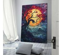 POLIUAWS Tree of The Dragons Pictures for Living Room Street Paintings Canvas Colorful Pop Wall Art Modern Artwork Home Decor Stretched Ready to Hang 08x12inch(20x30cm)