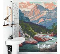 POLIUAWS Triglav National Park, Slovenia Decor Bath Curtains Quick Drying Proof Resistant Shower Curtain Anti Mould for Toile Bathroom Dorm 69.69x70.87Inch（177x180cm）