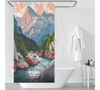 POLIUAWS Triglav National Park, Slovenia Modern Fabric Bathroom Decor Set with Hooks Waterproof Fabric Shower Curtain Anti Mould for Bathroom Wet Room 35.43x70.87Inch（90x180cm）
