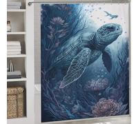 POLIUAWS Turtle Imaginary Friend Bath Shower Curtains Mildew Thicken Durable Polyester Hilarious Bath Curtain for Bathroom Wet Room 69.69x70.87Inch（177x180cm）