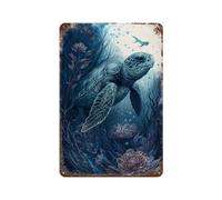 POLIUAWS Turtle Imaginary Friend Metal Wall Plaque Vintage Man Cave Wall Decor Bar People Cave Cafe Family Garage Poster Wall Decoration 11.8"x7.9"