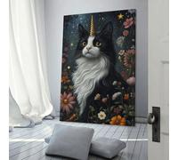 POLIUAWS Unicorn Cat in Bloom Wall Pictures Living Room Prints for Special Occasions Modern Wall Art 16x24inch(40x60cm)