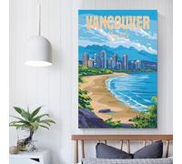 POLIUAWS Vancouver Canada House Decoration for Living Room for Bedroom Office Bathroom Decor Picture Canvas 24x36inch(60x90cm)