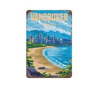 POLIUAWS Vancouver Canada Retro Poster Metal Tin Sign Chic Art Retro Iron Painting for Workshop Train Room Bar Kitchen Decor 11.8"x7.9"