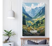 POLIUAWS Vanoise National Park France Landscape Art Posters Prints Oil Canvas Mural Painting Lying Sideways Modern Wall Art Bathroom Decor 20x30inch(50x75cm)