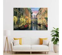 POLIUAWS Venice At Dusk Canvas Pictures for Wall for Home Walls Living Room Canvas 16x24inch(40x60cm)