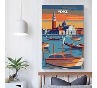 POLIUAWS Venice at Dusk Poster Customisable with Canvas, Home Office Decor Living Room Bedroom Woman Birthday Gift Idea 20x30inch(50x75cm)