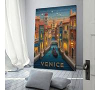 POLIUAWS Venice by Night Bedroom Canvas Prints for Special Occasions 20x30inch(50x75cm) Wall Art for Hallway And Stairs